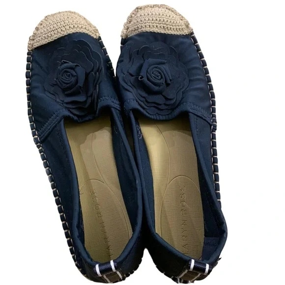 Taryn Rose | Espadrilles Blue Tan Size 9 Blue Rose Detail Comfort - Picture 3 of 7